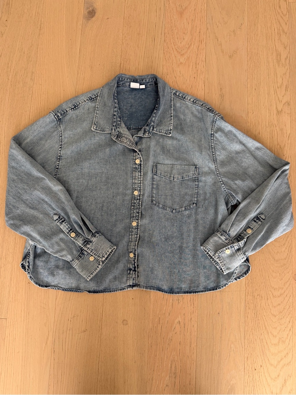 GAP Light Wash Denim Button-Down Shirt